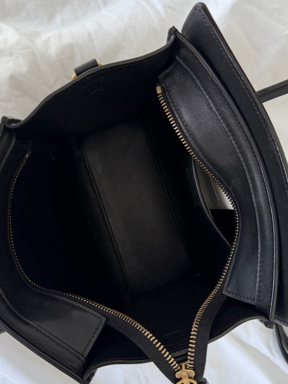 Celine Black Leather Mini Luggage Satchel with Gold Hardware - Picture 5 of 8